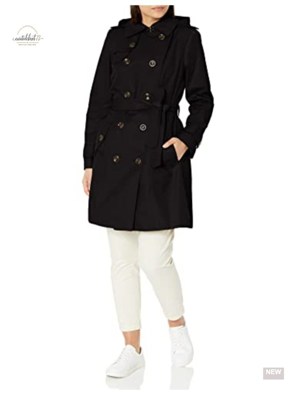 Double Breasted Trenchcoat with Belt Removable Hood 36"